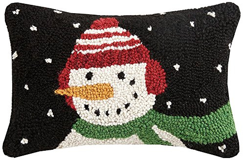 Peking Handicraft 31JSS764C12OB Snowman Hook Pillow 8X12