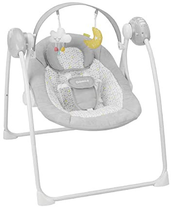 Badabulle Komfort-Candy elektrische Babywippe und Babyschaukel, mit 3 Schaukelgeschwindigkeiten, Timer und 8 Melodien