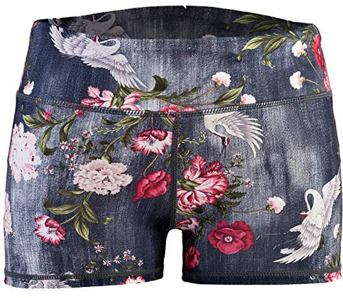 Epic MMA Gear Yoga Stretch Booty Shorts, Crane Schwarz, Groß