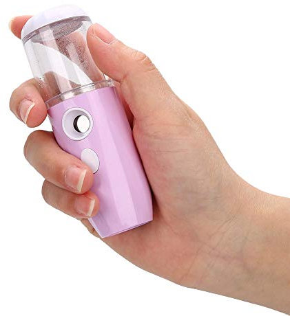 Gesichtsdampfer, Ionische Gesichtssauna Mit Warmem Nebel - Handliche Spa-Sauna, Gesichtsbefeuchter, Feuchtigkeitsspendender Sprayer (Helles Lila)