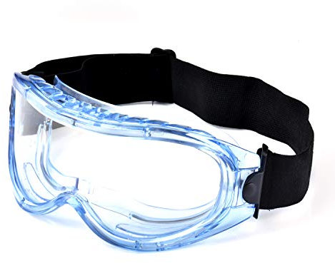 SAFEYEAR Lunettes de Protection travail Lunettes de Port pour porteurs de Lunettes -avec Protection latérale et Branches antidérapantes Protection UV surlunettes de protection (Adulte, Bleu)