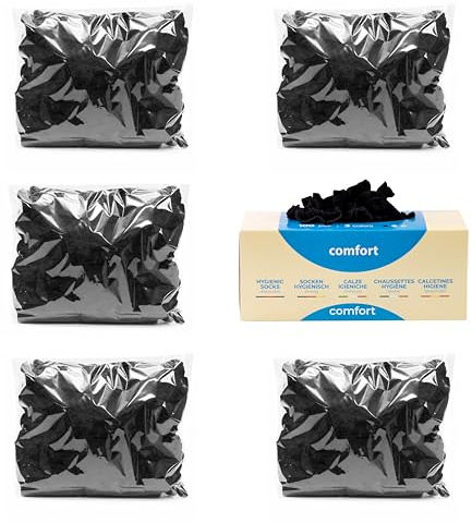 Pedsox, Calze Igieniche Monouso per Prova Calzature, Busta Refill 500 pezzi, Linea Comfort, Unisex, Taglia Unica, Nero