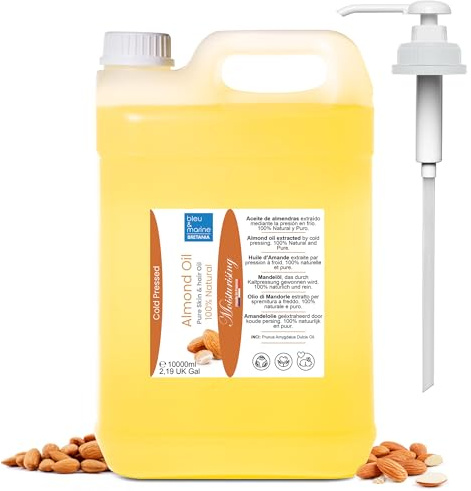 Aceite de Masaje Origen Francia Almendras Dulces Prensado en Frío Hidratante Piel Suavizante Cabello Suavizante Bebé Antiestrias Embarazo Desmaquillante Natural Reafirmante Senos - 10000 ml 10 litros