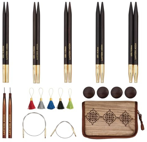 Lantern Moon Heritage Interchangeable Circular Knitting Needle Set 4 (10cm) | 5 US Sizes (3 to 8)