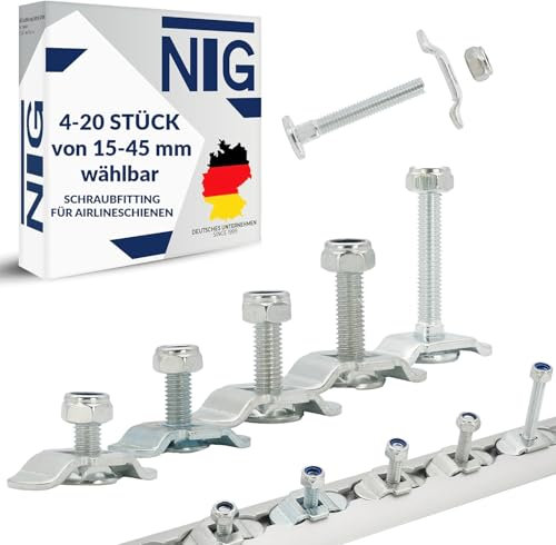 Schraubfitting für Airlineschiene (1-20 Stück) Fitting Single Endbeschlag - Set 10 Stück - 25 mm