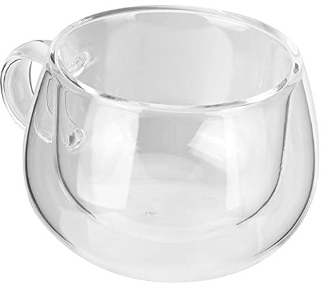 Wakects Bicchiere da caffè espresso a doppia parete 150 ml tazza da cappuccino trasparente in vetro termico con manico