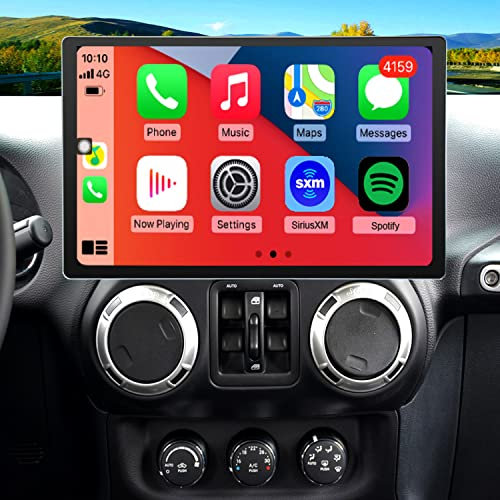 för Jeep Wrangler JK Radio Uppgradering 13,3 tum Stereo Skärm 2011 2012 2013 2014 2015 2016 2017, Lastbilstillbehör, Android Stereo Ersättning, Bygg in Trådlös Carplay Android Auto Free Camera