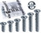 Stahlia 50 viti europee, 6,3 x 24 mm, viti speciali per mobili, viti a testa bombata zincate, filettatura completa per mobili, cerniere, viti di montaggio