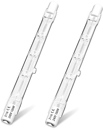 Klarlight 100W R7S Halogen 118mm Dimmbar 2800K Warmweiß Leuchtmittel, 1300LM J118 AC 220-240V Linear Birne, 360° Abstrahlwinkel für Zuhause, 2 Stück