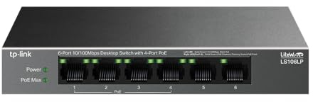 TP-LINK 6-Port 10/100Mbps Desktop Switch with 4-Port PoE - LS106LP