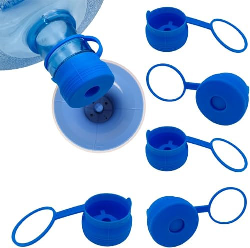 Tapa de Botella Reutilizable de 3 y 5 Galones, Repuesto de Silicona de 55 mm Antiderrames, Antisalpicaduras y Dispensadora de Agua (Paquete de 3)