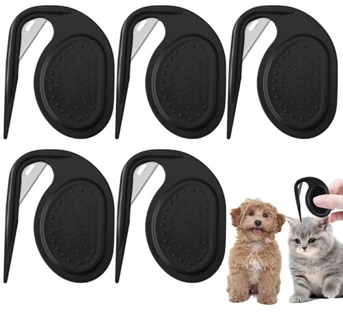 5 Stück Pet Knotting Comb,Entfilzungsmesser Katze mit Stahlklinge,3 in 1 Multifunktions Haarentfernungskamm,Entfilzungswerkzeug für Hunde,Hundekamm Fellbürste Hund Sanft Entfernt von verfilztem Haar