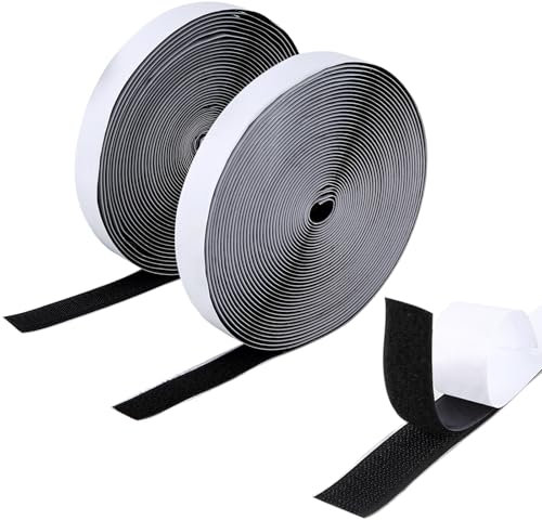 SOSINYA Tiras de gancho y bucle 10Mx20MM, Adhesivo Cinta, Cinta Adhesiva mosquitera, Belcro Adhesivo Doble Cara Fuerte ideal para múltiples superficies, Cinta Adhesiva doble cara fácil de usar.