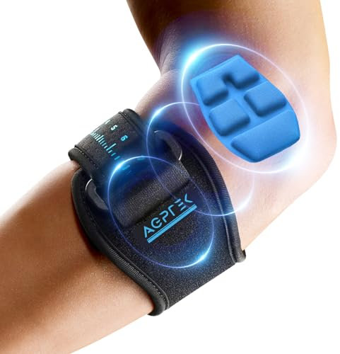 AGPTEK Tutore Epicondilite Gomito, Gomitiera per Epicondilite, Tutore Gomito con Cuscino d'Aria 3D per Alleviare il Dolore da Tendinite e Lesioni, Ideale per Tennisti, Golfisti, Uomini e Donne