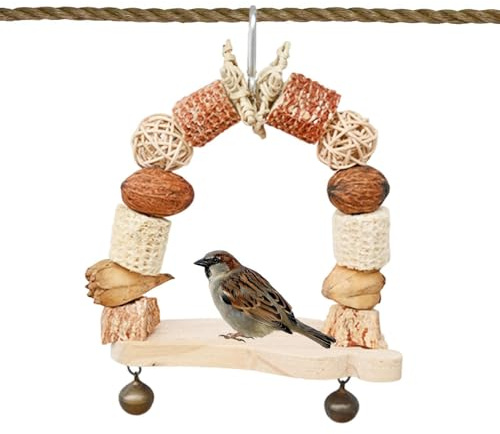Giocattoli da masticare con altalena di | Bird Swings Giocattoli Pappagalli Gabbia, Giocattoli pendenti per Masticare, di legno per pappagalli, per