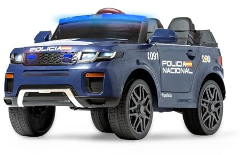 Coche de Policía ATAA Pro 12V - Azul - Coche eléctrico para niños de la Policía Nacional Española, con batería de 12V, Logos, Sirenas, Luces, Altavoz y Mando para Padres