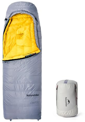 Naturehike CW700 Saco de dormir de plumón Ultraligero Portátil Compacto para invierno de 4 estaciones para adultos y niños al aire libre Camping Senderismo Viajes con bolsa de compresión