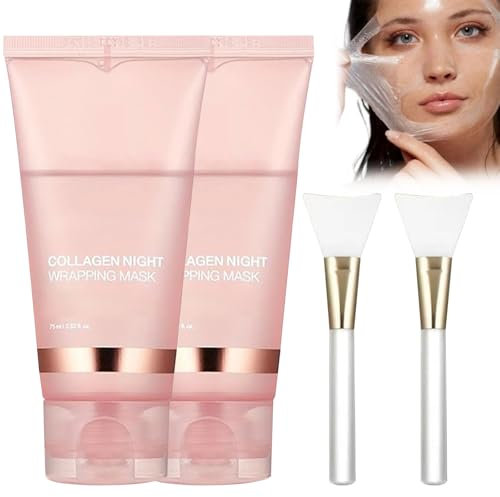Peel Off Maske Gesicht,Collagen Maske Gesicht,Feuchtigkeitsmaske,Anti Falten Gesichtsmaske Frauen Nähren Gesichtpflege,2Pcs