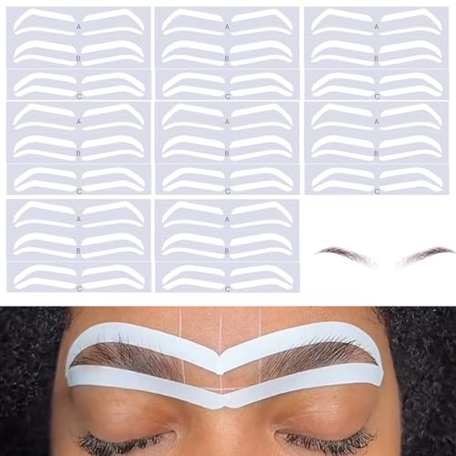 24 Pairs Eye Brow Stencils for Women, Eyebrow Stencil Stickers Disposable, Eyebrow Stencils for Shaping 3 Shapes, Airbrush Eye brow Sticker Stencil for Tinting Makeup