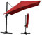 Tubiaz Sonnenschirm Ampelschirm 300 x 300 cm rechteckig Gartenschirm mit Kurbe 360° Drehbar und Kippbar,Terrassenschirm Sonnenschutz UV50+ Aluminium Marktschirm für Garten,Terrasse,Rot