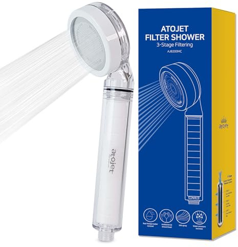 Atojet Filter Showerhead Inspired by Koreaâs Beauty Culture â Pure Carbon Filters for Softer Skin & Smoother Hair | Carbon Composite Filter | Single Showerhead (AJ8200MC-SNG-1)