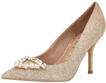 Guess Women's Prinsen Pump, Gold Glitter 710, 8.5