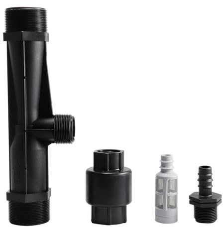 Vilgftyiet Venturi – Injecteur d'engrais pour irrigation goutte à goutte, applicateur d'engrais de 5,1 cm, dispositif mélangeur d'engrais en plastique pour jardin et agricole, noir
