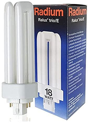 Radium lampada fluorescente compatta ralux Trio/E, Base GX24Q/840, Bianco neutro, G24q-2 18W
