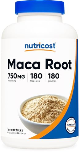 Nutricost Maca Root Capsules (Lepidium meyenii) 750mg, 180 Capsules, 180 Servings