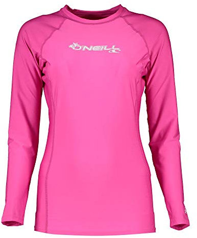 O'Neill Women's Basic Skins Long Sleeve Rash Guard - Fox Pink, L