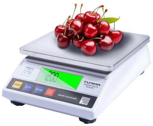 10kg/0,1g Haute Précision Balance de Cuisine acier inoxydable Balance Pro g/kg/ct/oz/tl/dwt/6 Unités PCS et TARE fonction Numérique balance alimentaire Pour supermarchés échelle plate-forme pesée