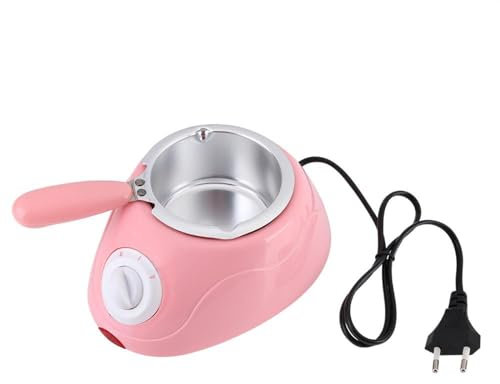 DEWIN Chocolate Melter, Elektrische Chocolatière Machine Schokoladenschmelzer Melting Elektrische Praline Schmelztiegel Melter Machine Kitchen Tool mit DIY Mould Set (Rosa)