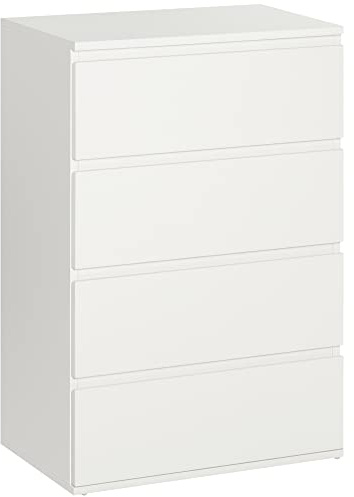 HOMCOM Chest of Drawers, 4 Drawers Storage Cabinet Floor Tower Cupboard for Bedroom Living Room, White