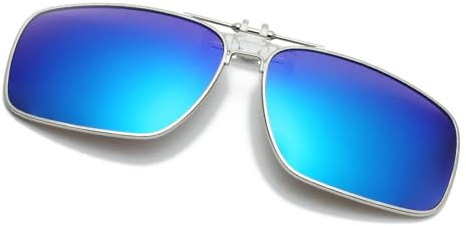 Long Keeper Clip-on Sunglasses - Polarised Clip on Sunglasses over Prescription Glasses for Men Women Flip up Anti Glare for Driving Fishing Outdoor
