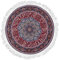 Mazovia Teppich Rund Orientalisch Vintage - Waschbar rutschfest - Weich Traditioneller Teppich für Wohnzimmer Orientteppich - Fußbodenheizung geeignet - Rot Burgunderrot 200 x 200 cm