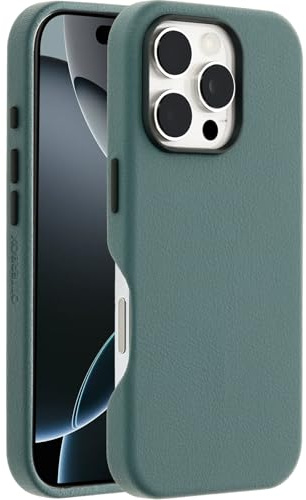 OtterBox Symmetry Series Cactus Leather MagSafe Case for iPhone 16 Pro, Shockproof, Drop proof, Protective Thin Case, 3x Tested to Military Standard, Green