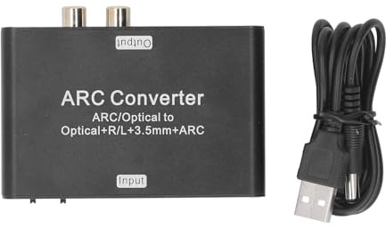 AOWINHIT 192KHZ Digital Analog Converter with 3.5mm Stereo Amplifier, Coaxial Optical DAC, Headphone Port, Volume Control, TV Remote Operation