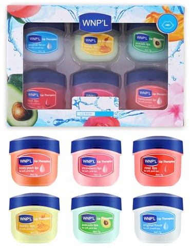 Lip Balm Set, 6Pcs, Mini Lip Mask Nourishment, Moisture Lip Balm, Scrub Exfoliator Lips Care for Teenage Girls Gifts Women,Daily Maintenance,Lipbalm Multipack,Lipscrub For Dark Lips for Dry Flaky