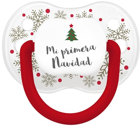 Mi Pipo - Chupete Personalizado Navidad Classic - Cristal Blanco Copos Dorados | Chupete Bebe, Variedad de Tetinas | Personalizado con Frase, Suave, Cómodo | Seguro, Libre BPA, Fácil de Limpiar