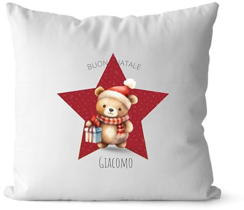 Ho smesso Cuscino Personalizzato con Grafica e Scritta - Cuscino Personalizzabile in Morbido Tessuto per Natale, Coppie, Casa, Occasioni - Ideale come Regalo Personalizzato (40x40, Natale Bimbo 2)
