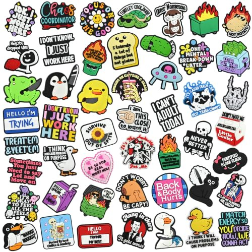 Funny Pins Bulk for Adult, 50PCS Random Different Humor Pins Fun Badge Lapel Pin for Backpacks/Jackets/Hats/Bags Women Men Workers Gifts