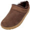HAFLINGER Lammfellclog Snowbird Filzpantoffel Hausschuh Dunkelbraun (Kaffee 65), Gr 43