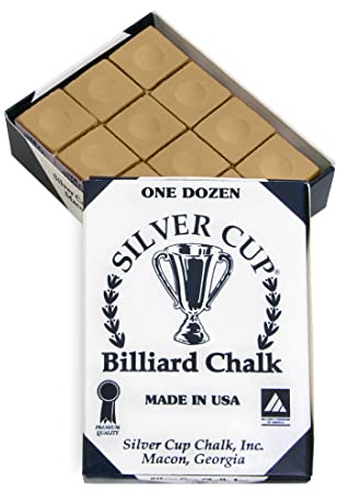 SILVER CUP Billiard CHALK - ONE DOZEN (Brown)