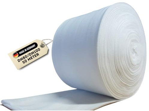 Doubleyou Geovlies & byggmaterial dräneringsfleece 50 m | Filterstrumpa för dräneringsrör | DN100/DN80 | Filterslang | Perfekt för dräneringssystem | Hållbar | skydd mot igensättning och vattenfläckar