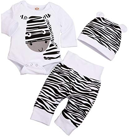 Lazzboy Neugeborenes Baby Jungen Mädchen Cartoon Zebra Print Tops Hut Outfits Set Katze T-Shirt Sommer Locker Punktdruck Kurz Niedlich Kleinkind Prinzessin Kleider Party Oberteile(Höhe70)