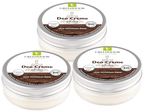 50ml GREENDOOR Crema deodorante SENZA sali di alluminio vegan, deodorante bio senza parabeni alcolici, deo naturale senza test sugli animali, cosmetici naturali Aloe Vera, Babassu biologico, sensibile