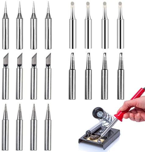 20 Stück Lötkolben Set 900M Lötspitzen Lötkolben Spitzen Bleifreies Lötspitze Kompatibel mit Hakko, Yihua, Atten & Mehr, für Lötstation, Schweißen, Löten usw (5 Schweißköpfe : I+B+K+3C+2.4D)