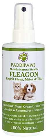 100% Natural Flea Spray - Flea Away Prevention Treatment for Dogs and Cats - Safe Natural Flea Remedy - Control of Fleas, Mites, Mosquitoes - Aids Tick Control - Mange - Paraben and SLS free (100ml)