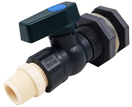 WANGCL Kit de robinet de barre de pluie en PVC de 1,9 cm avec adaptateur de raccord de cloison pour réservoirs d'eau, aquariums, baignoires et piscines