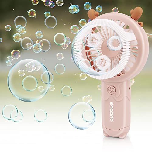 Automatische Seifenblasenmaschine, Tragbares Blasenmaschine für Kinder,Seifenblasenmaschine für Kinder,Seifenblasen mit Fan für Kinder & Erwachsene, für Outdoor Party, Hochzeit, Sommerparty-Rehe